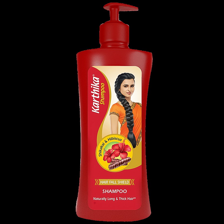 Karthika Hair Fall Shield Shampoo - Enriched With Shikakai & Hibiscus