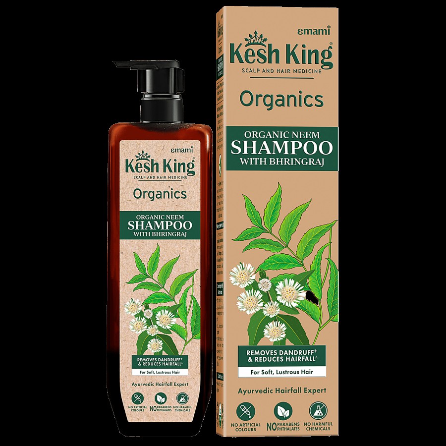 Kesh King Organic Neem Shampoo With Bhringraj - Removes Dandruff & Reduces Hair Fall