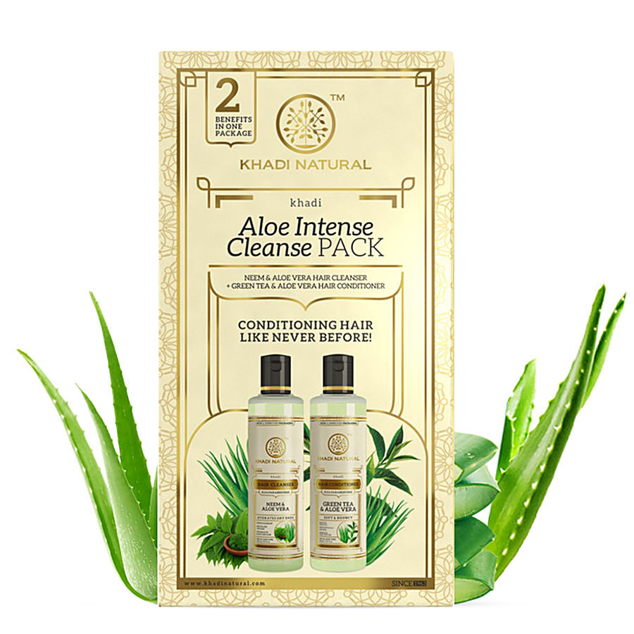 Khadi Natural Aloe Intense Cleanse Pack - Cleanses & Conditions Hair