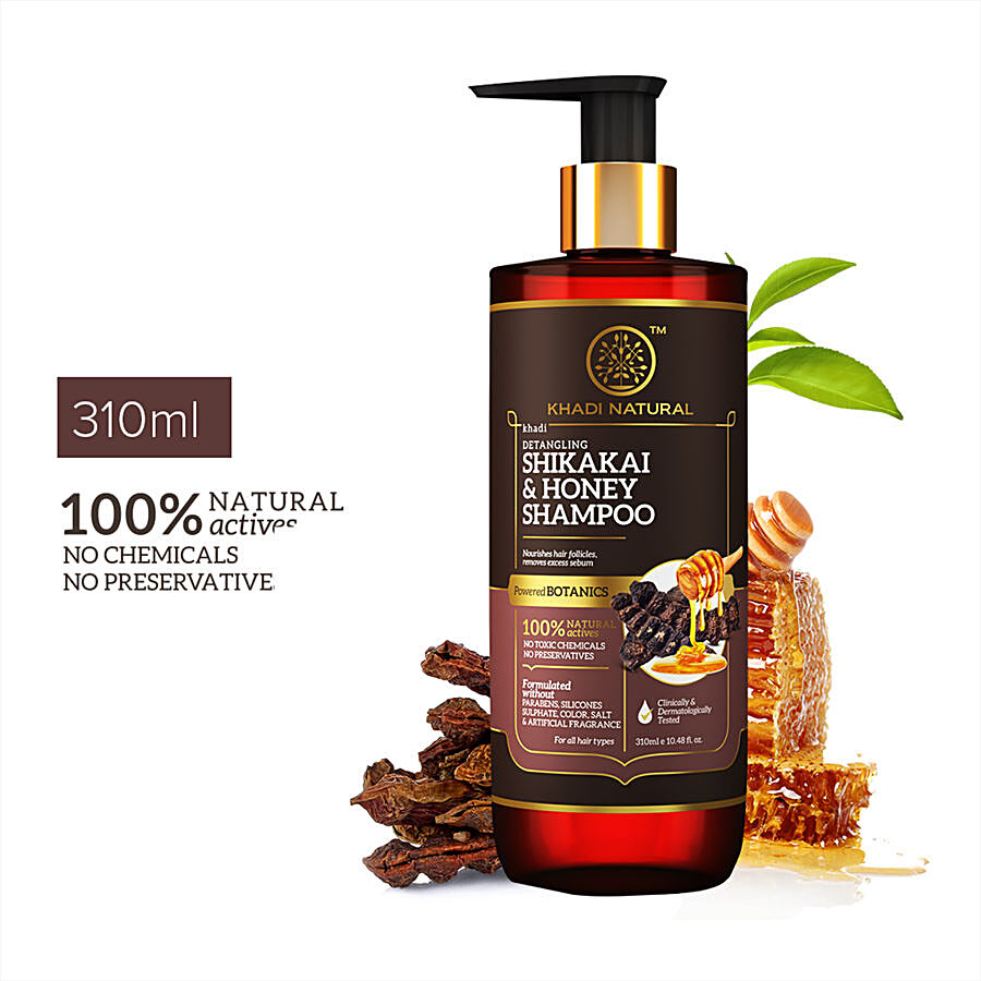 Khadi Natural Shikakai & Honey Shampoo - Powered Botanics