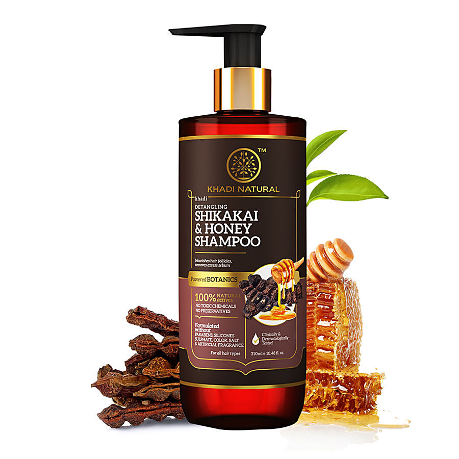 Khadi Natural Shikakai & Honey Shampoo - Powered Botanics