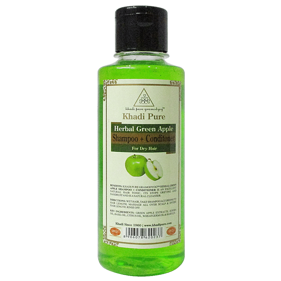 Khadi Pure Shampoo + Conditioner - Herbal Green Apple