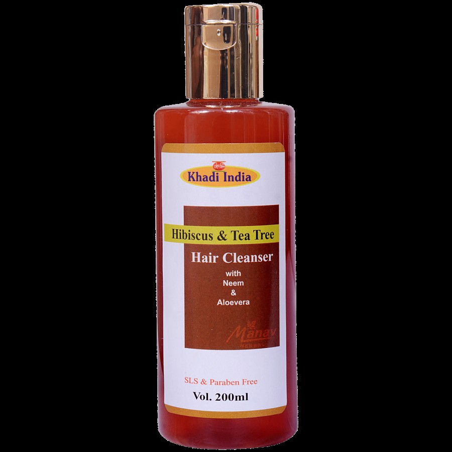 Khadi India Hibiscus & Tea Tree Hair Cleanser - SLS & Paraben Free