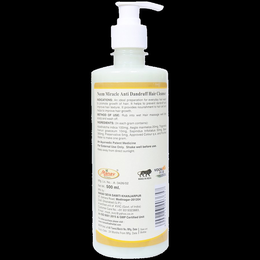 Khadi India Neem Miracle Anti Dandruff Hair Cleanser