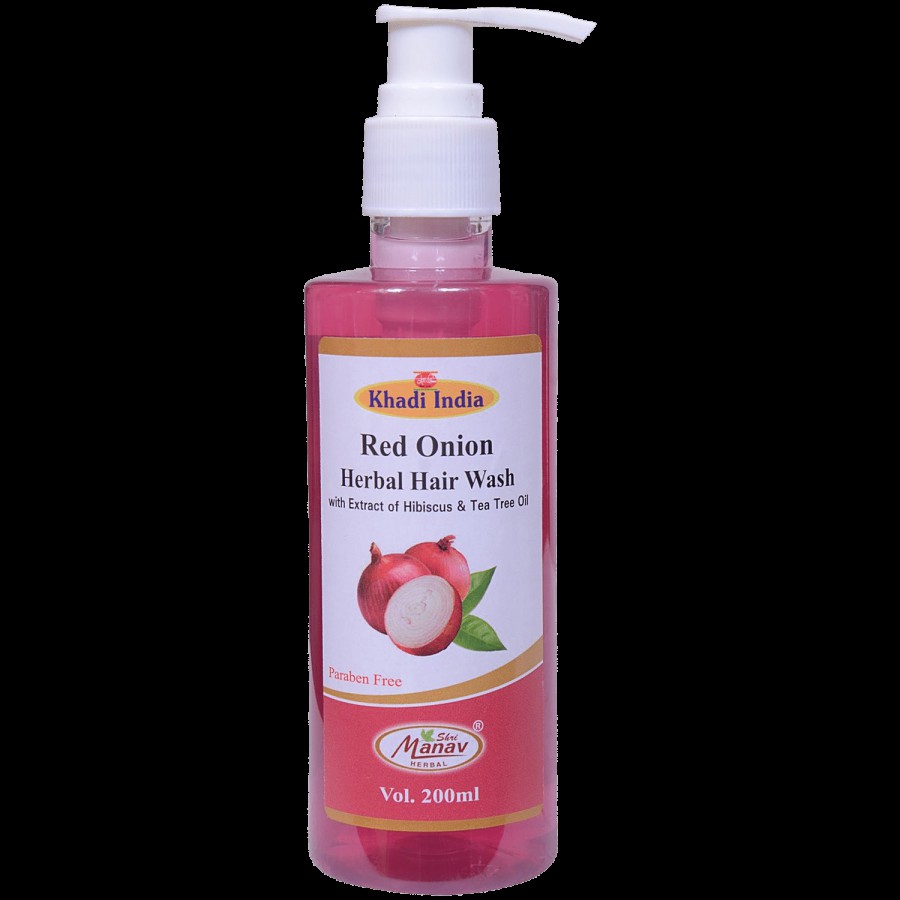 Khadi India Red Onion Herbal Hair Wash - Paraben Free