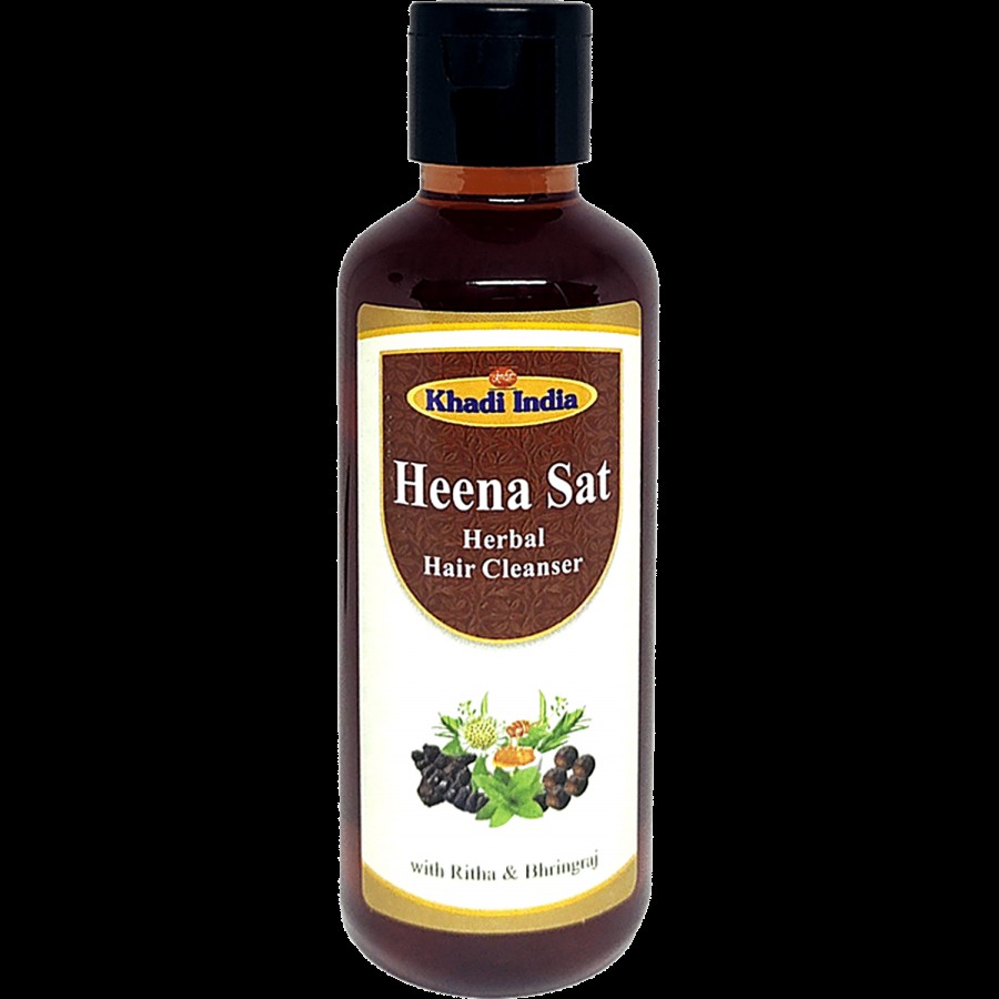 Khadi Manav Herbal Hair Cleanser - Heena Sat With Bhringraj & Honey