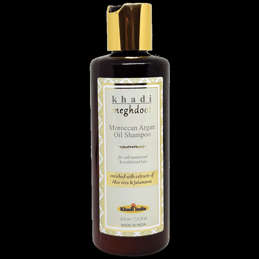 Khadi Meghdoot  Moroccan Argan Oil Shampoo For Well Moisturised & Conditioned Hair