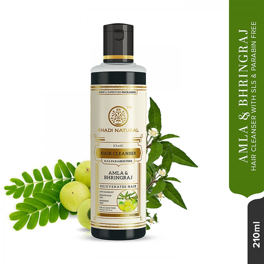 Khadi Natural Amla & Bhringraj Hair Cleanser - SLS & Paraben Free