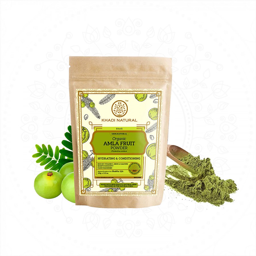 Khadi Natural Amla Fruit Organic Powder - Strengthens Hair Roots