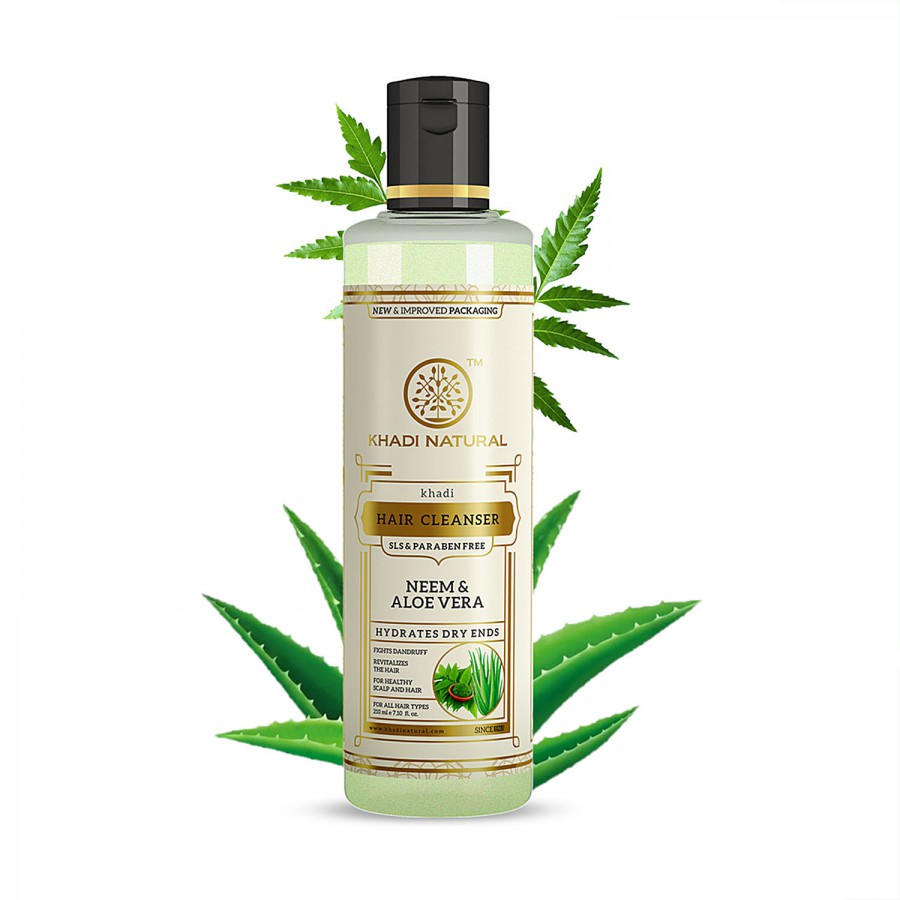 Khadi Natural Neem & Aloe Vera Hair Cleanser - Hydrates Dry Ends