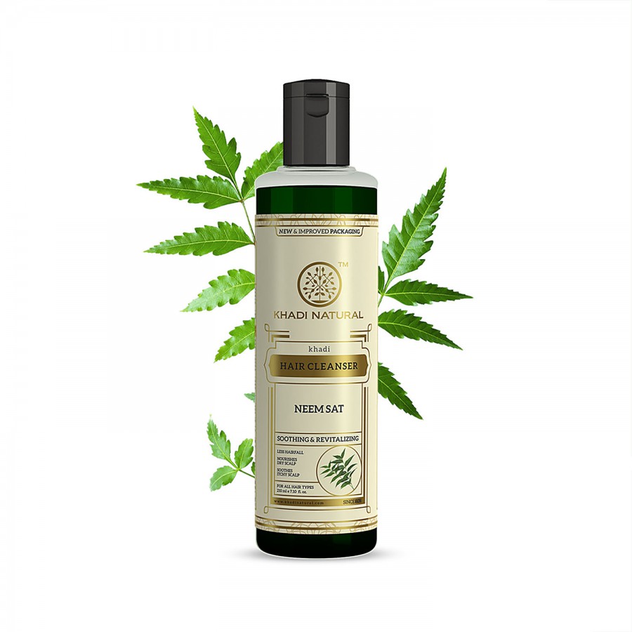 Khadi Natural Neem Sat Hair Cleanser - Nourishes Dry Scalp