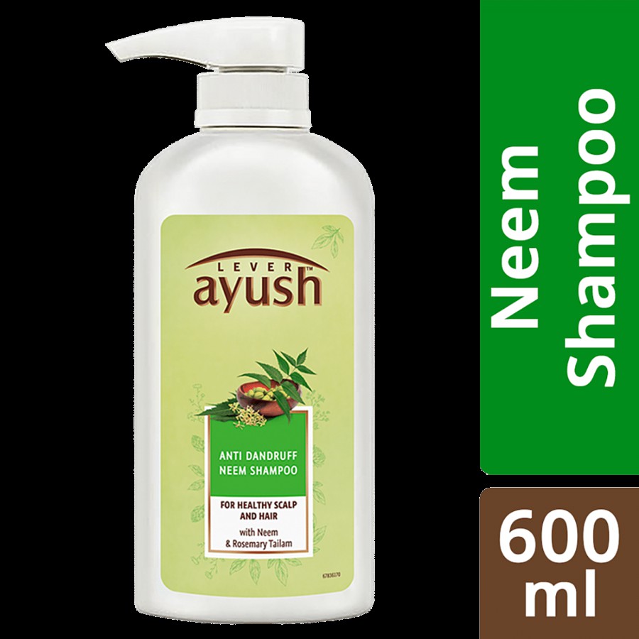 Lever Ayush Anti Dandruff Shampoo - Neem & Rosemary Tailam