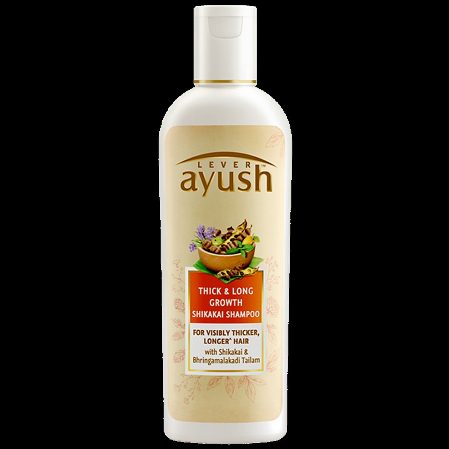 Lever Ayush Thick & Natural Ayurvedic Long Growth Shikakai Shampoo