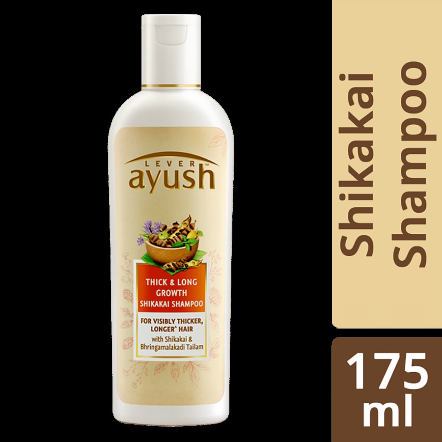 Lever Ayush Thick & Natural Ayurvedic Long Growth Shikakai Shampoo