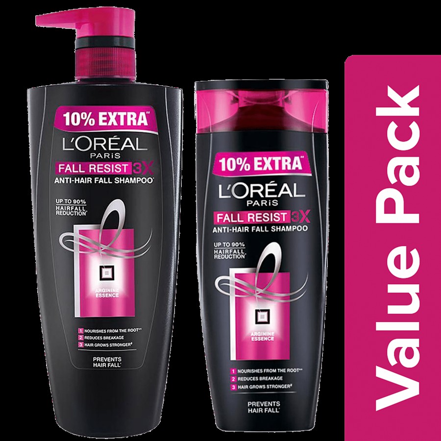 Loreal Paris Fall Resist - 3X Anti-Hair Fall Shampoo 640 ml + 360 ml