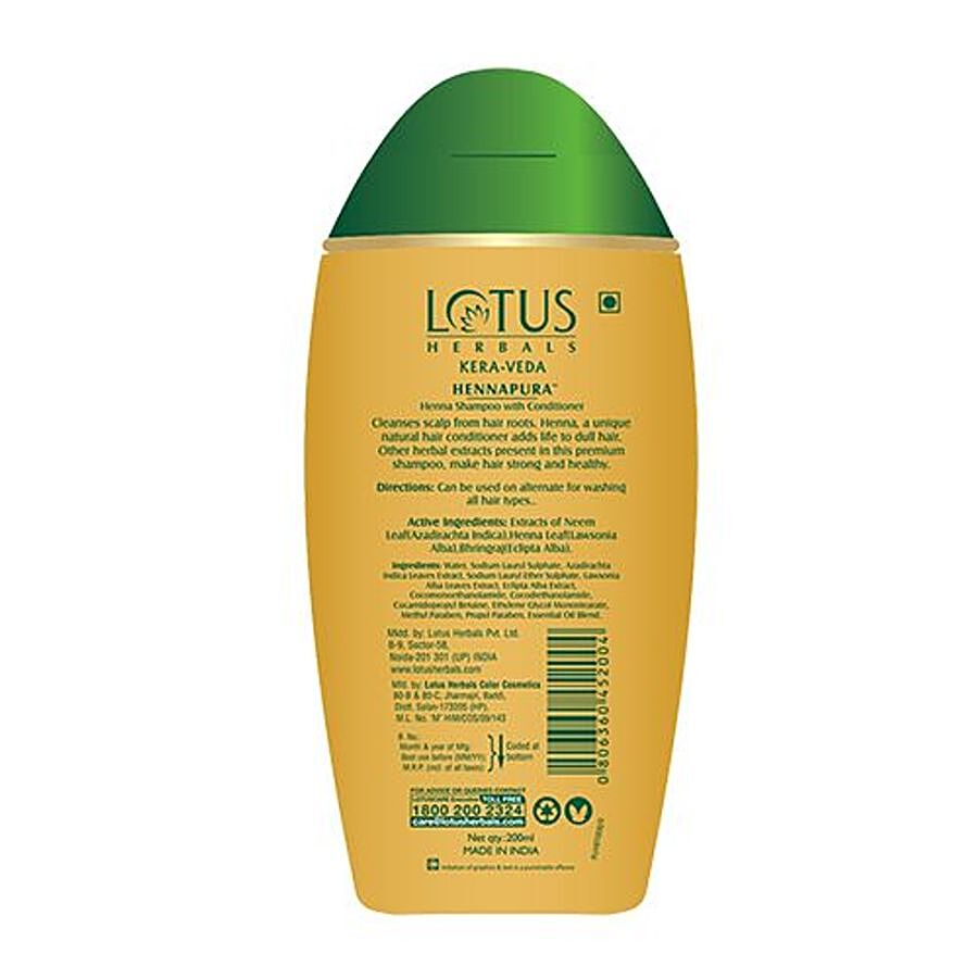 Lotus Herbals Kera-Veda Hennapura Shampoo with Conditioner - Henna