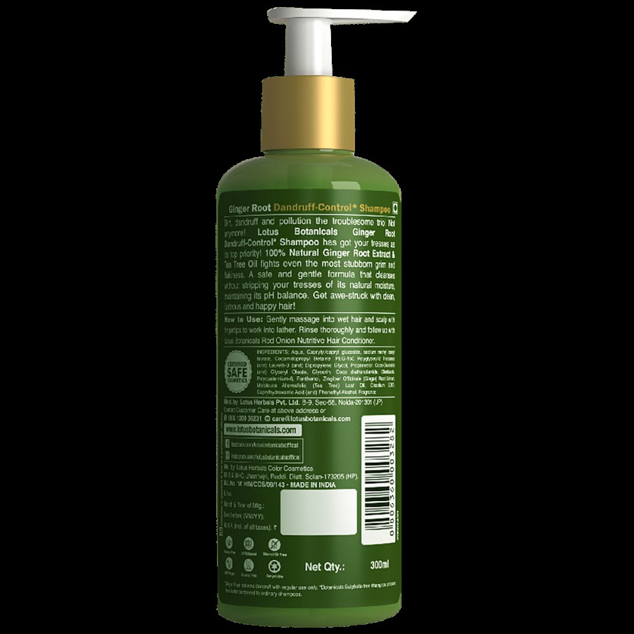 Lotus Botanicals Ginger Root Dandruff-Control Shampoo - Controls Dandruff