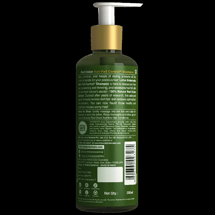 Lotus Botanicals Red Onion Hair-Fall Control Shampoo - Prevents Hair-fall