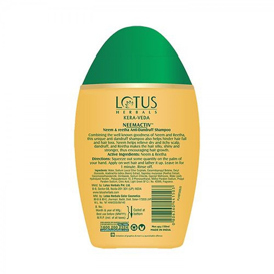 Lotus Herbals Kera-Veda Neemactiv Anti-Dandruff Shampoo - Neem & Reetha