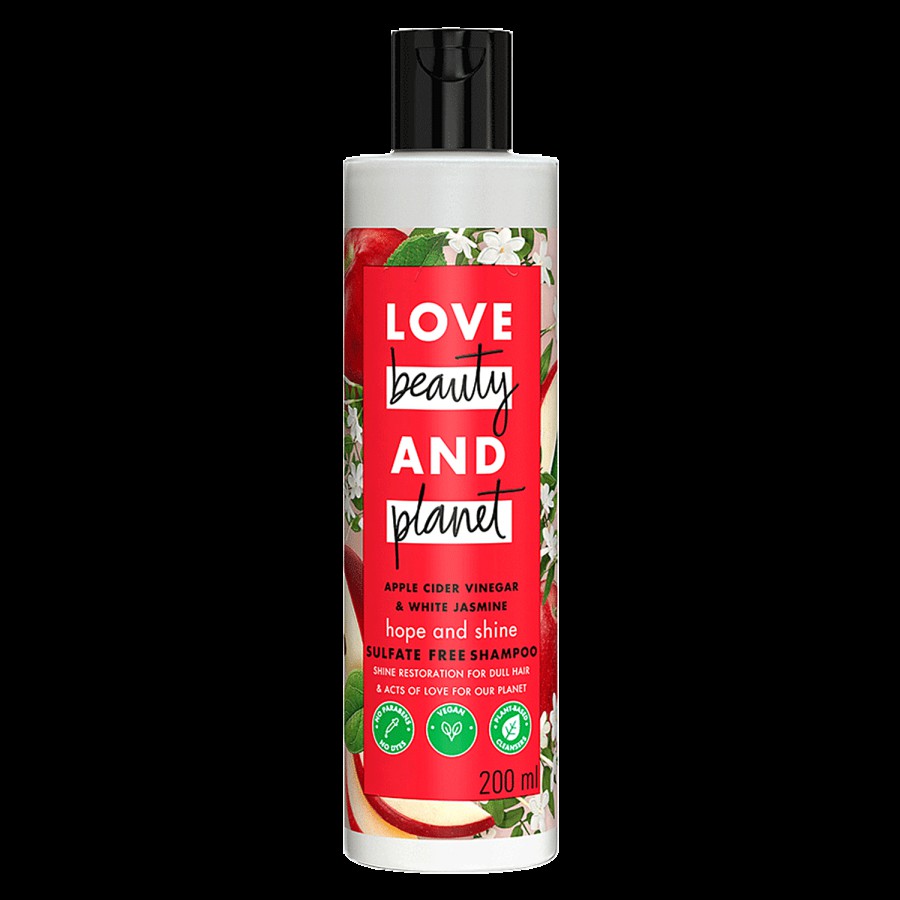 Love Beauty & Planet Sulfate Free Shine Shampoo -  Apple Cider Vinegar & Jasmine