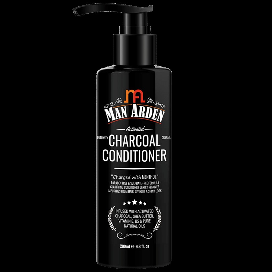 Man Arden Activated Charcoal Cream Conditioner - Charged With Menthol