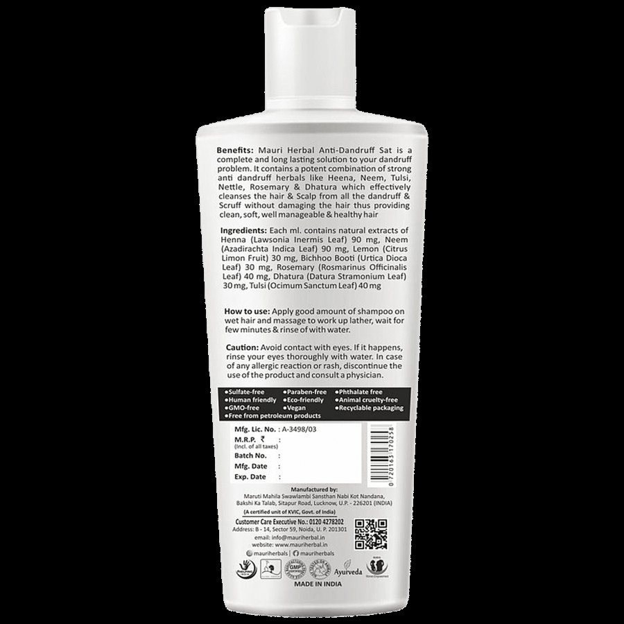 Mauri Herbal Anti Dandruff Hair Wash - For Gentle Cleansing