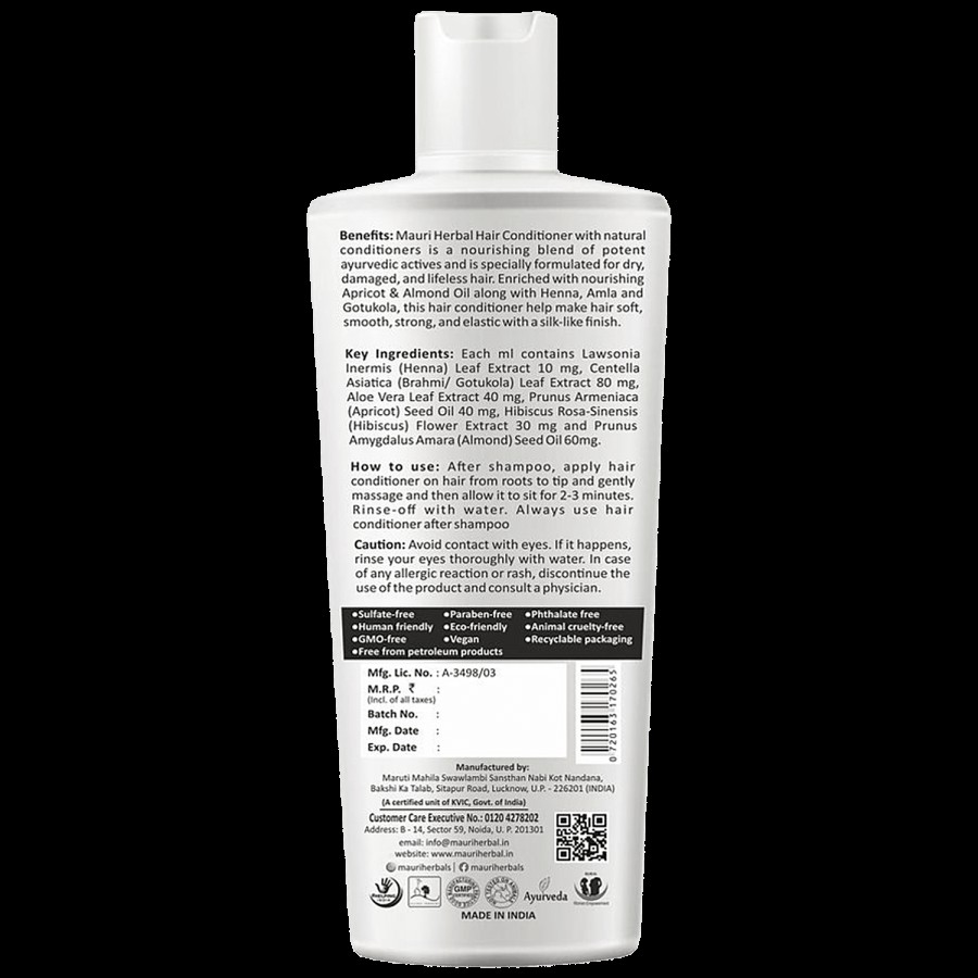 Mauri Herbal Hair Conditioner - For Gentle Cleansing