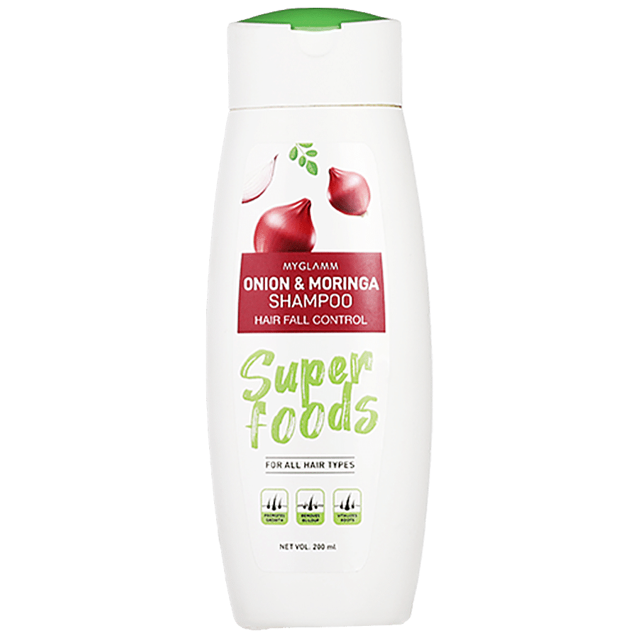 MyGlamm Superfoods Onion & Moringa Shampoo - Controls Hair Fall