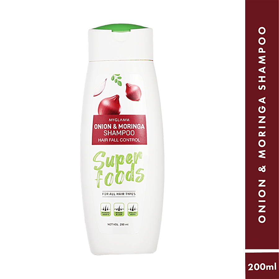 MyGlamm Superfoods Onion & Moringa Shampoo - Controls Hair Fall