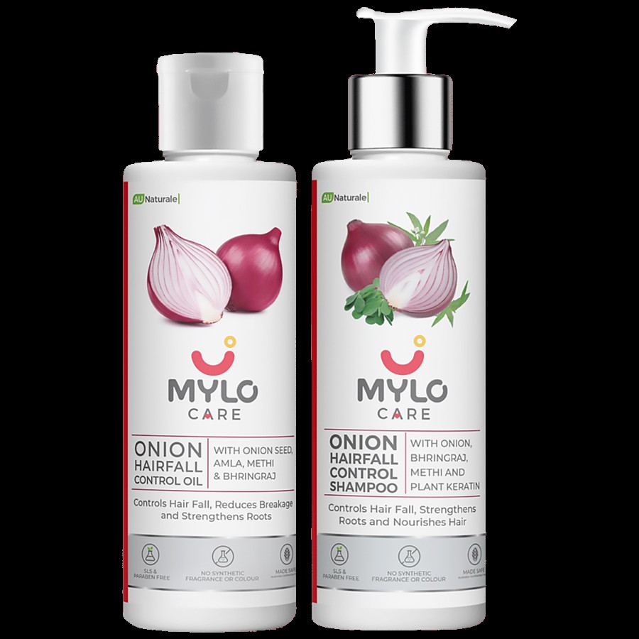 Mylo Care Anti Hair Fall Combo - Onion Oil & Onion Shampoo