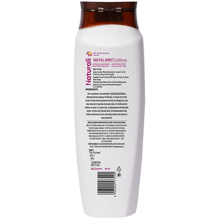 Naturali Hair Fall Arrest Conditioner - Detangles & Nourishes To Reduce Hair Fall