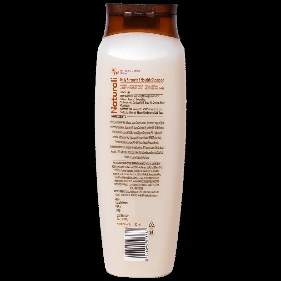 Naturali Daily Strength & Nourish Shampoo - Rice Water & Macadamia Nut Oil