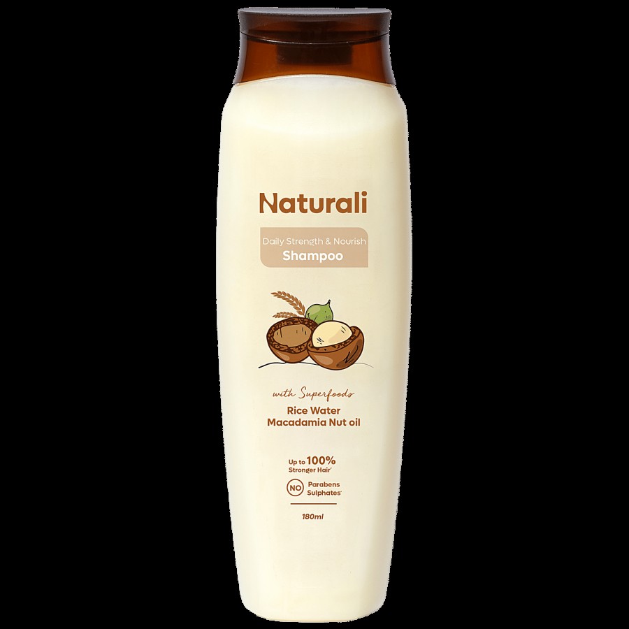 Naturali Daily Strength & Nourish Shampoo - Rice Water & Macadamia Nut Oil