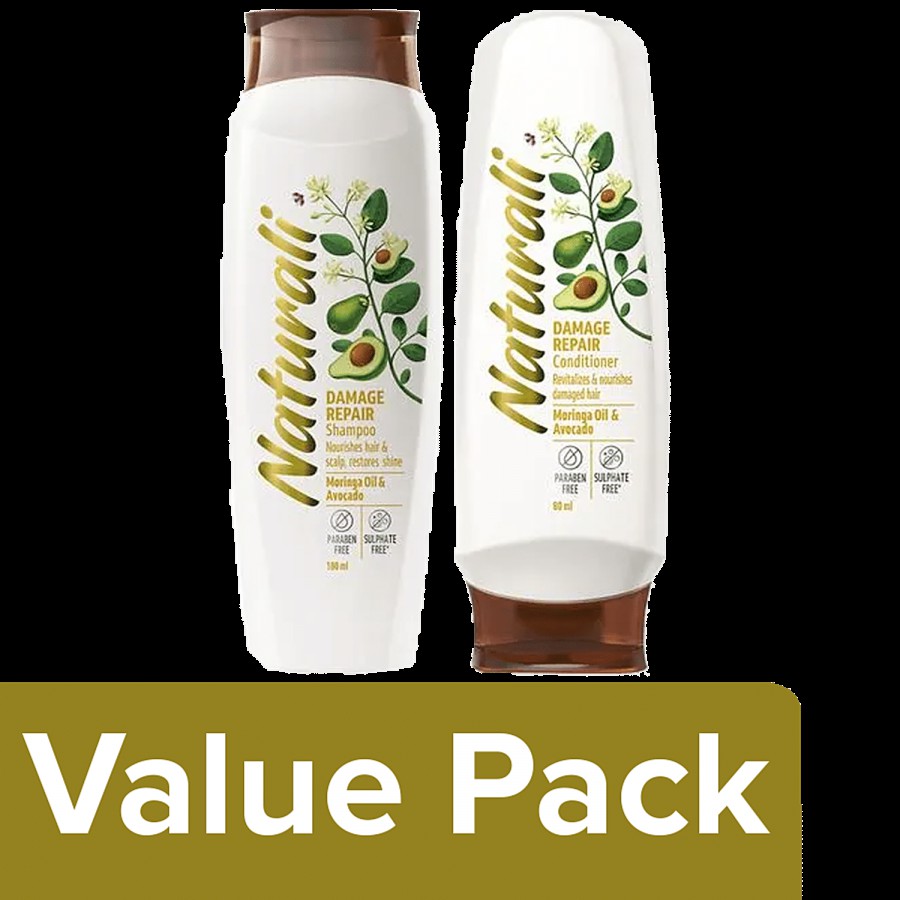 Naturali Damage Repair Shampoo 180 ml + Damage Repair Conditioner 80 ml