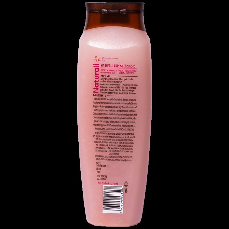 Naturali Hair Fall Arrest Shampoo - Reduces Hair Fall By Boosting Scalp Health