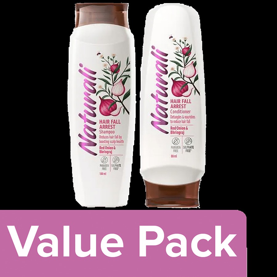 Naturali Hair Fall Arrest Shampoo 180 ml + Hair Fall Arrest Conditioner 80 ml