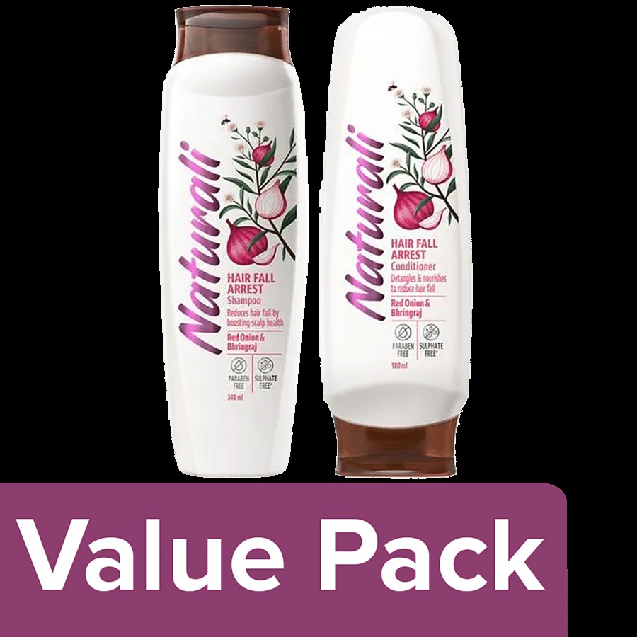 Naturali Hair Fall Arrest Shampoo 340 ml + Hair Fall Arrest Conditioner 180 ml