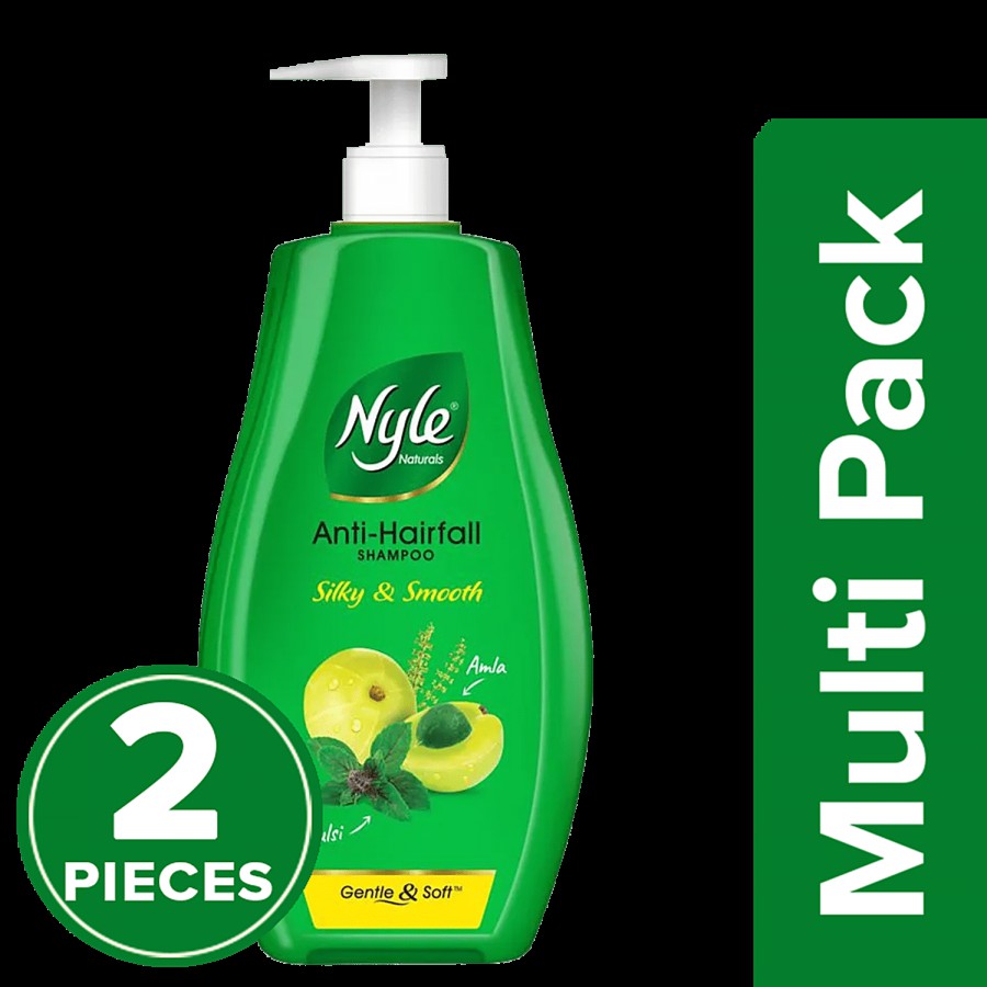 Nyle Naturals Silky & Smooth Anti Hairfall Shampoo - With Tulsi & Amla