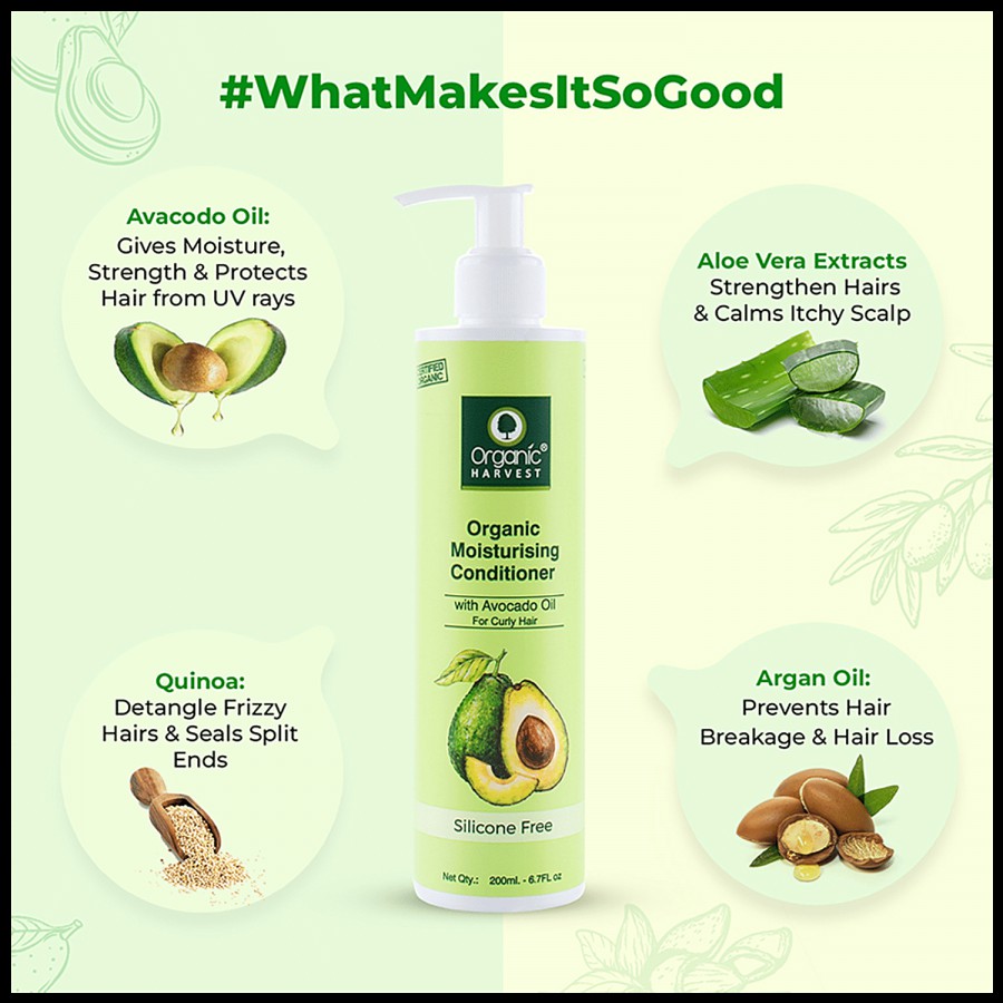 Organic Harvest Moisturising Conditioner - With Avocado Oil & Aloe Vera Extract