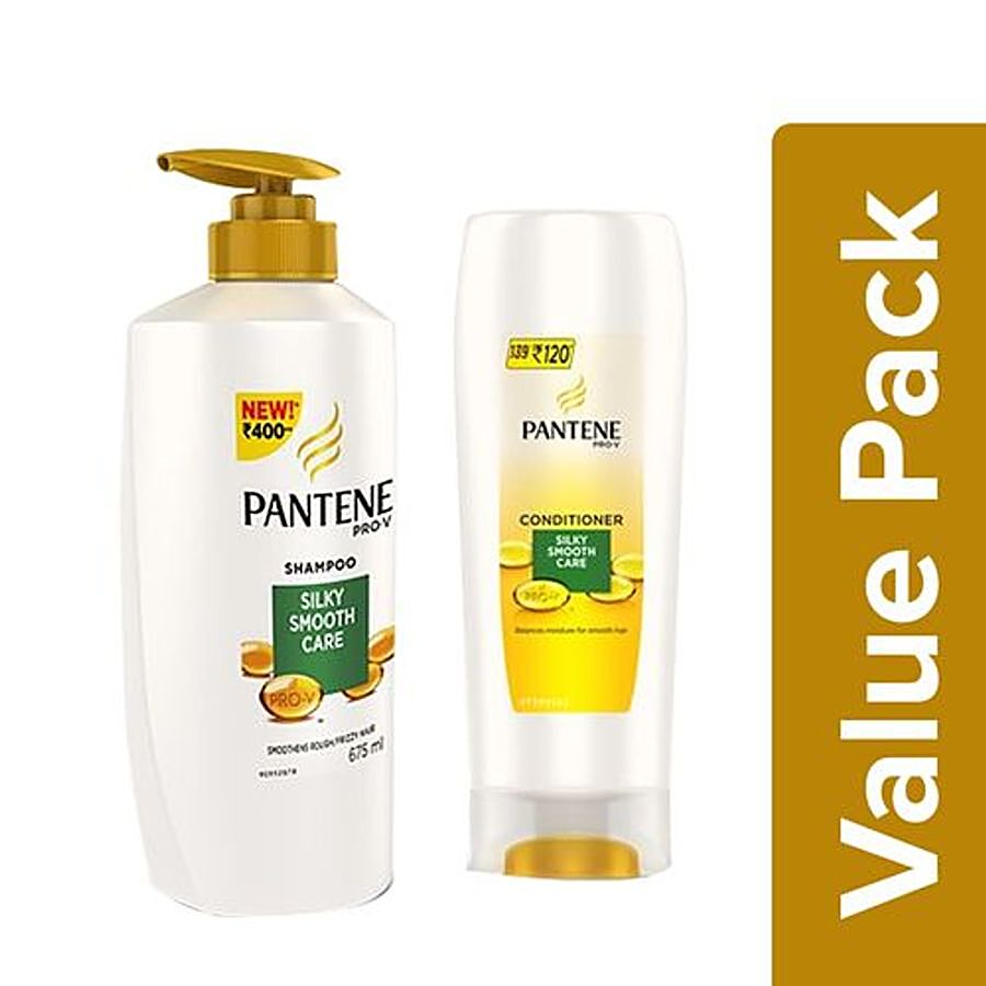 PANTENE Shampoo Smooth & Silky 675ml + Conditioner Silky Smooth Care 175ml