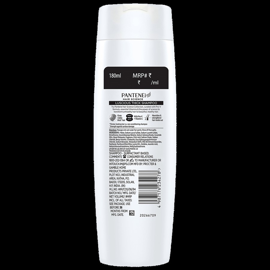 Pantene Hair Science Luscious Thick Shampoo