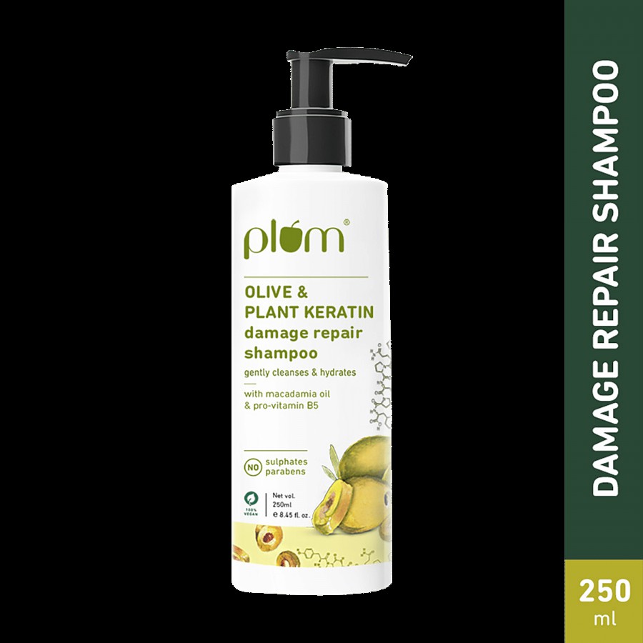 Plum Olive & Plant Keratin Damage Repair Shampoo - Cleanses & Hydrates Hair