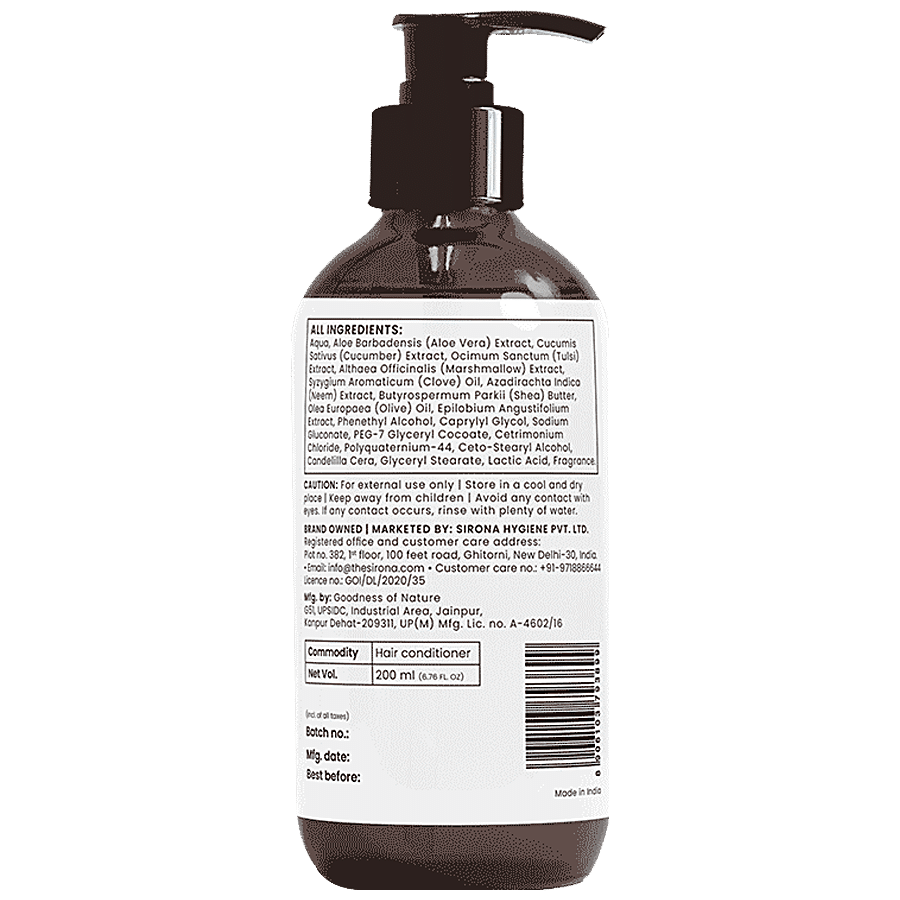 SIRONA Marshmallow & Clove Anti Dandruff Shampoo with Neem & Tulsi for Men & Women - 300 ml | Paraben Free & SLS Free | Dermatologically Tested