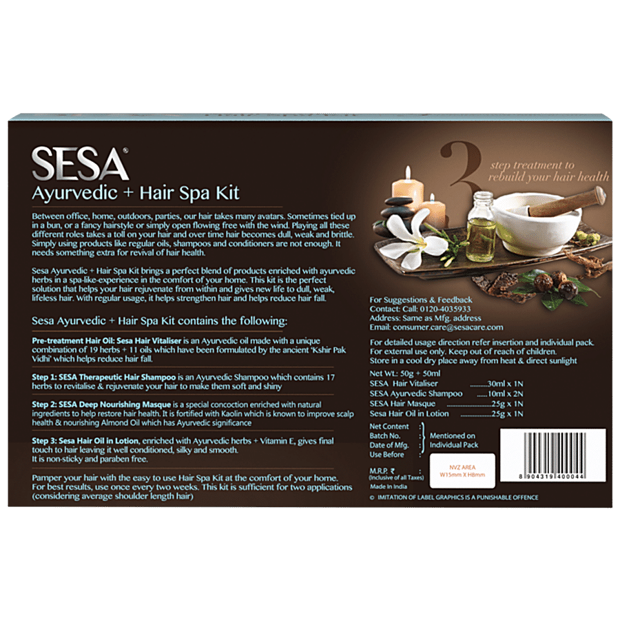 Sesa Ayurvedic+ Hair Spa Kit - 3 Steps Treatment