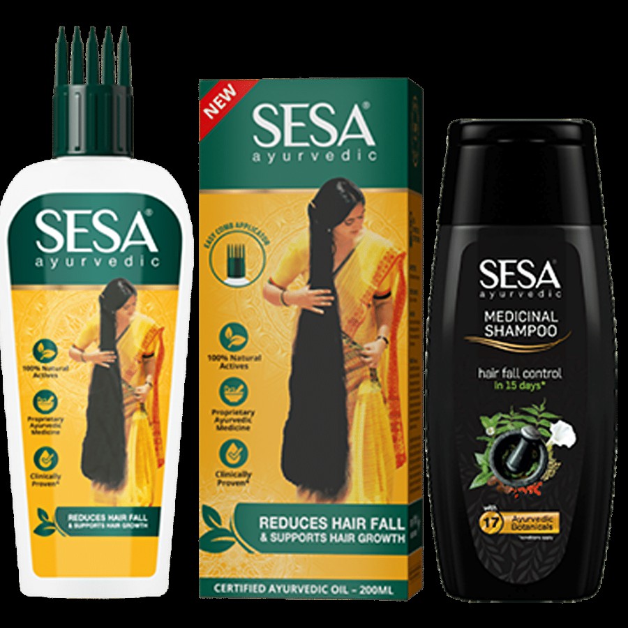 Sesa Combi Pack - Ayurvedic Hair Oil + Medicinal Shampoo