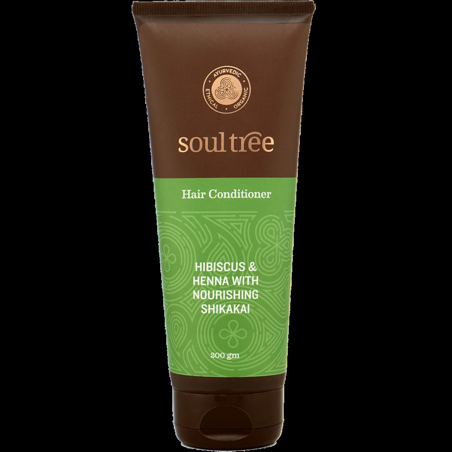 SoulTree Hair Conditioner - Hibiscus & Henna With Nourishing Shikakai