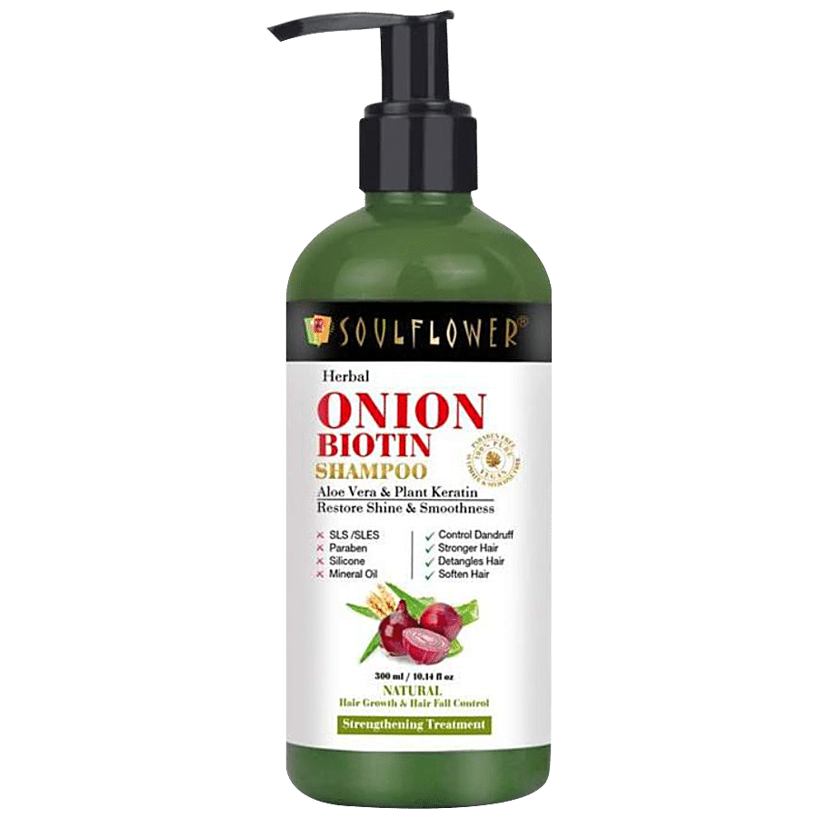 Soulflower Onion Biotin Shampoo for Dry & Frizzy Hair