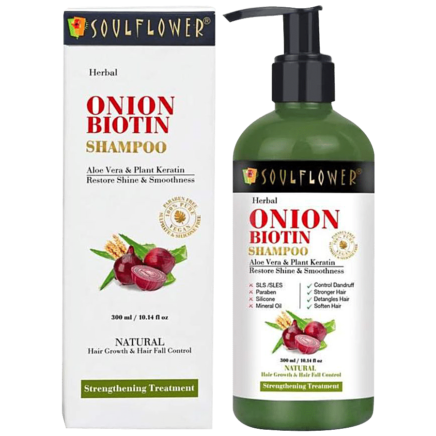 Soulflower Onion Biotin Shampoo for Dry & Frizzy Hair