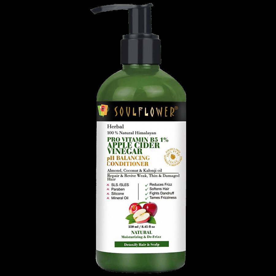 Soulflower Apple Cider Vinegar Conditioner For Stronger & Shiner Hair