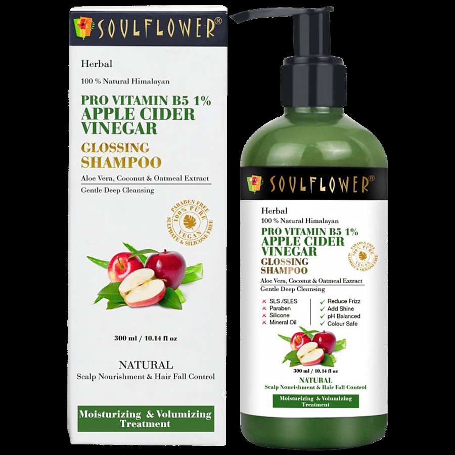 Soulflower Apple Cider Vinegar Shampoo for Curly Frizzy Hair